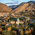 Aerial view of Logan, UT